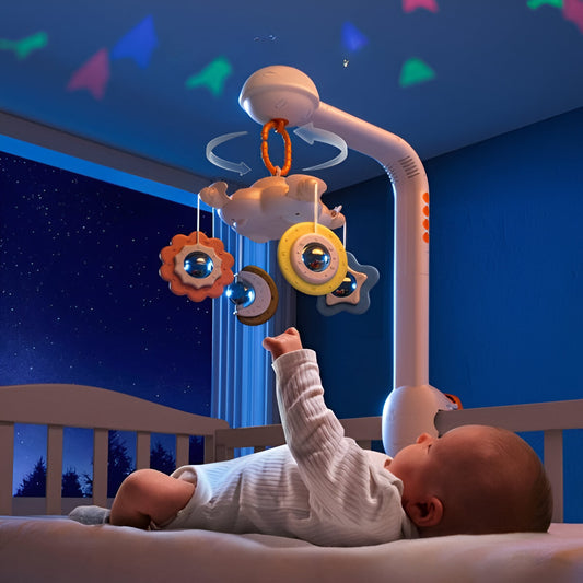 Baby Crib Mobile with Projection Night Light